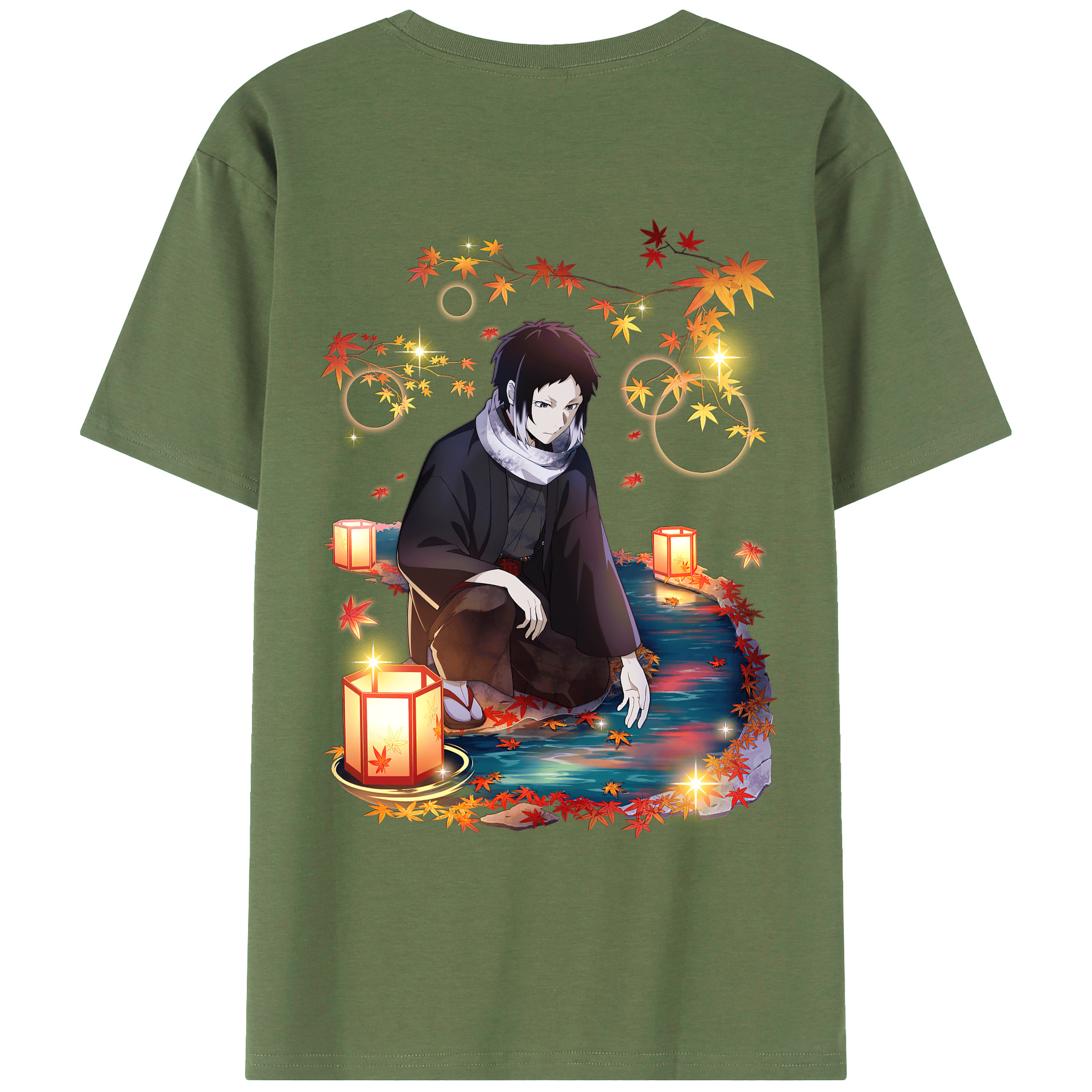 （画像用） 文豪ストレイドッグス Bungo Stray Dogs 綿100％ メンズ半袖Tシャツ（バックプリント） 通気性